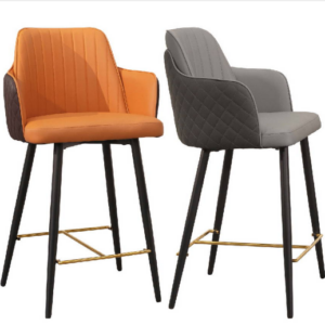 A543-07史蒂夫吧椅(灰皮)(金色腳踏)