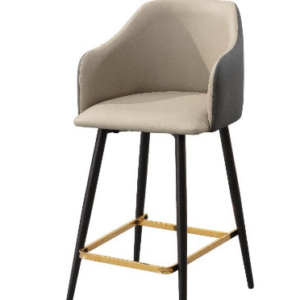 A543-08艾瑞德吧椅(淺咖皮)(金色腳踏)