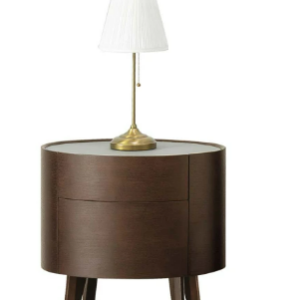 A17-07漢米敦玻璃面床頭櫃(橢圓二抽)