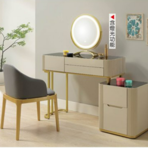 A25-06芭芭拉3.3尺玻璃伸縮鏡台(含椅) 左右自由擺放