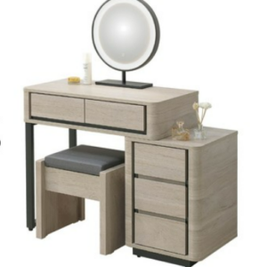 A107-05威爾斯2.7尺伸縮圓鏡台(含椅)