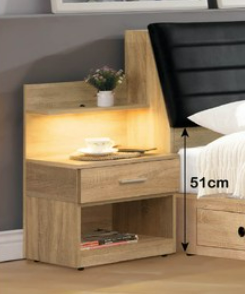 A143-01盧卡斯床頭櫃(LED小燈)