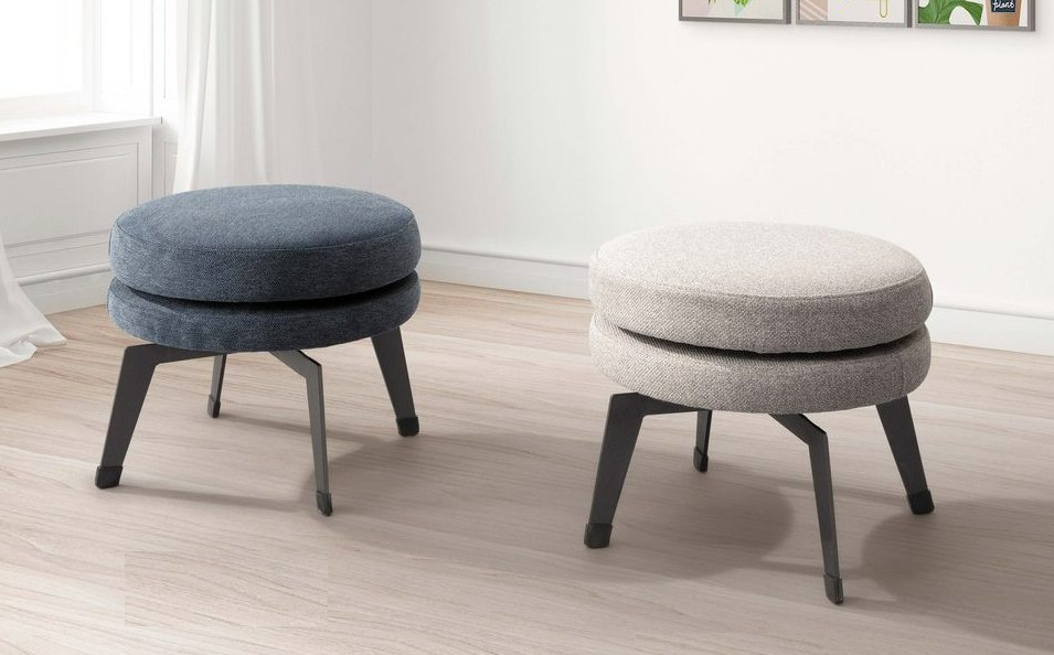 A224-01莉維亞旋轉椅(淺灰布)