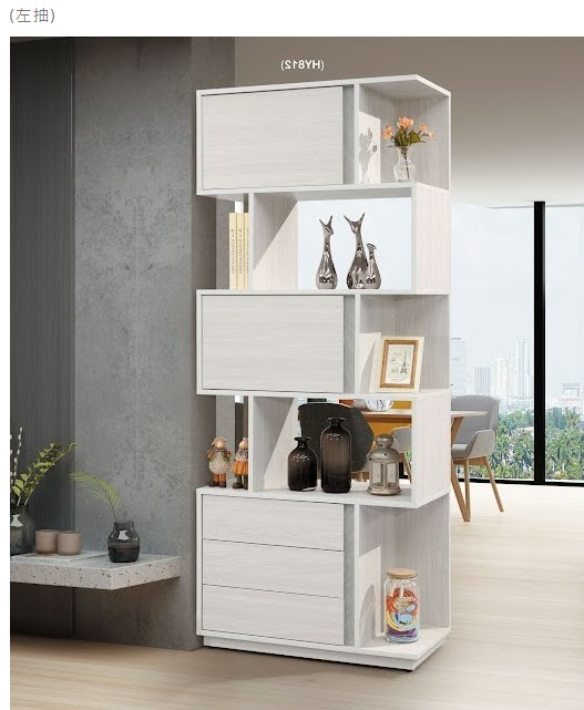 A360-01沃克2.7尺展示書櫃(抽在左)