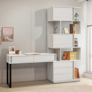 A566-04沃克H型功能書櫥桌組(書櫃抽在左)