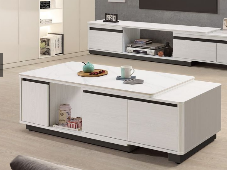 A296-01卡森4尺岩板伸縮茶几