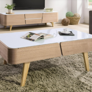 A305-01傑恩原木玻璃大茶几