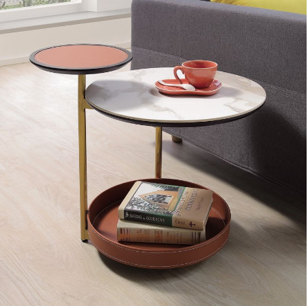 A329-05維德爾馬鞍皮岩板小茶几