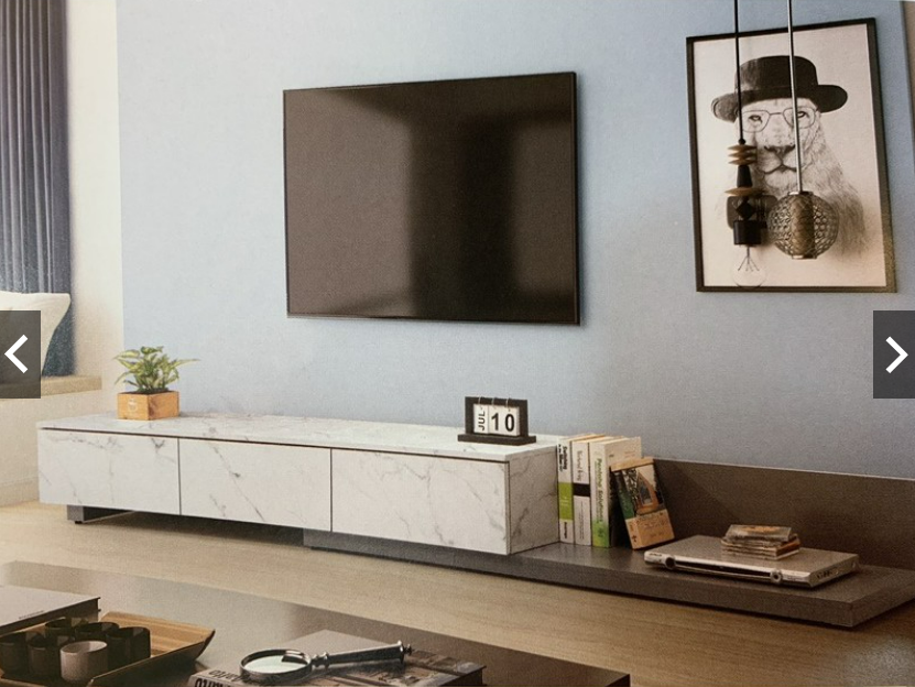 A349-01克魯斯6尺伸縮長櫃(白石/灰)