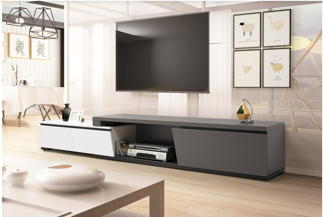 A349-02傑斯6尺伸縮長櫃(灰/白)