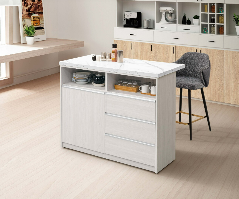 A418-02雨果白榆木4尺吧台中島