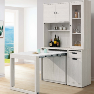 A424-01雨果4尺功能桌收納櫃組(白榆木)