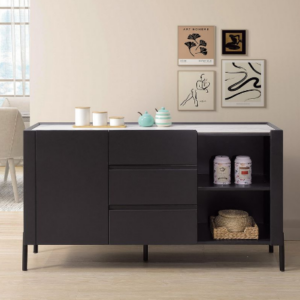 A437-03達威爾4.3尺岩板收納櫃(黑)