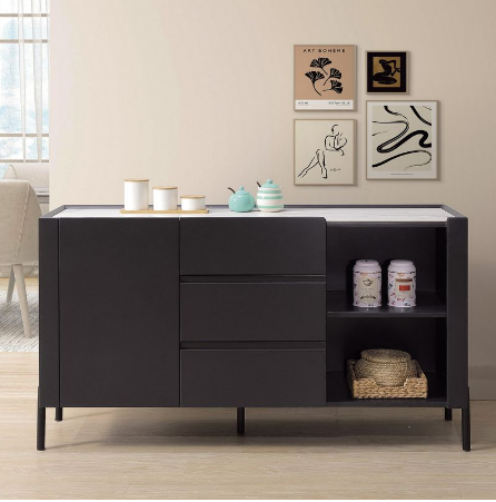 A437-03達威爾4.3尺岩板收納櫃(黑)