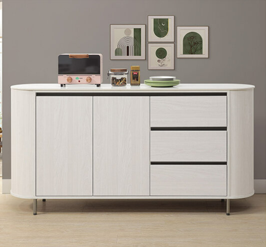 A434-01勞倫斯6尺岩板收納櫃(白榆木)