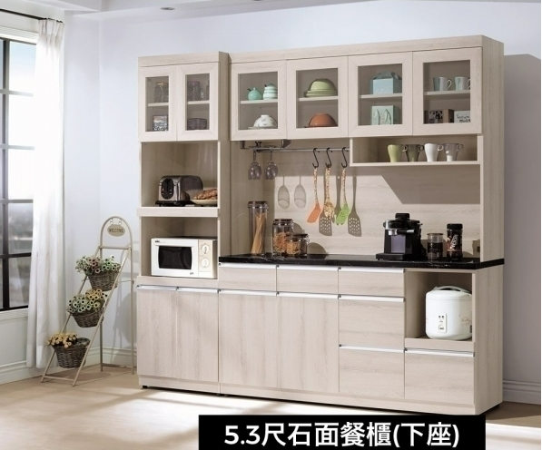 A453-03艾達石面5.3尺餐櫃下座(黑石)