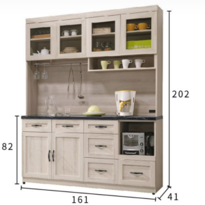 A454-02潔西石面5.3尺餐櫃(黑石)