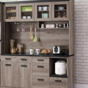 A459-01狄恩石面5.3尺餐櫃(黑石)