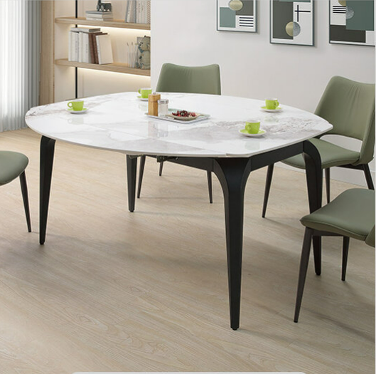 A492-01克拉克4.7尺岩板伸縮圓餐桌