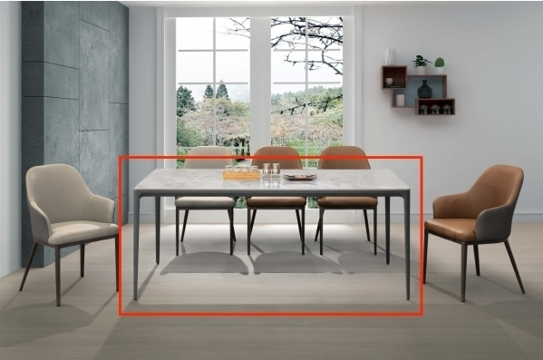 A496-01布蘭特6尺岩板圓角餐桌