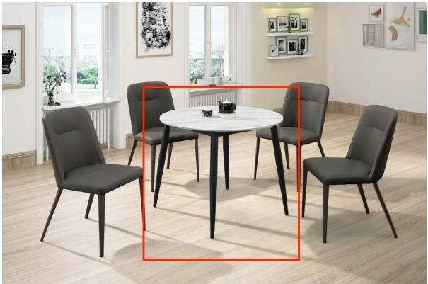 A506-03倫斯3尺岩板圓餐桌