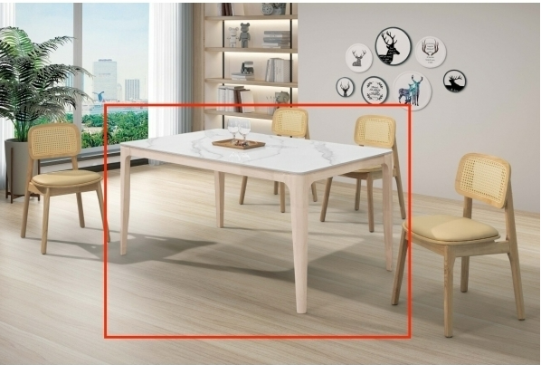 A510-03馬庫斯洗白5尺岩板餐桌