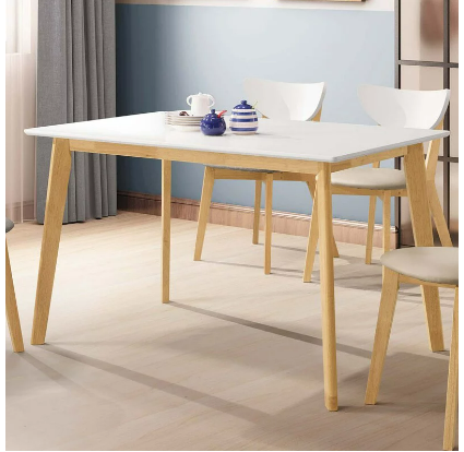 A520-01亨利4尺原木雙色餐桌(原木+白面)