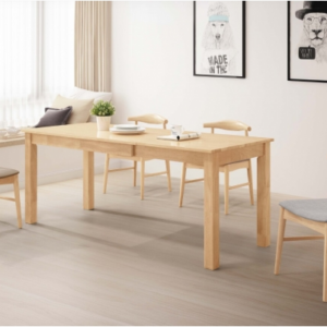 A518-04艾斯原木全實木6尺拉合餐桌