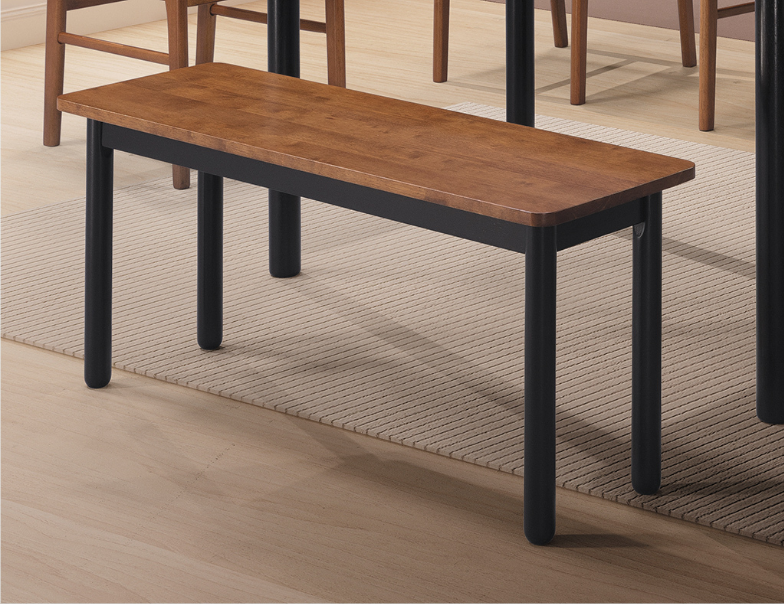 A525-06柏德黑腳全實木長凳