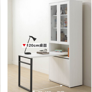 A568-02弗洛拉2.7尺書櫃桌組(120公分桌面)