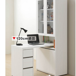 A568-03弗洛拉2.7尺書櫃桌組(50~80伸縮)