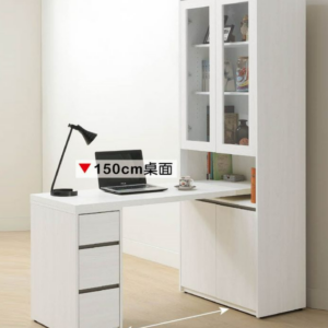 A568-01弗洛拉2.7尺書櫃桌組(80~110公分伸縮)