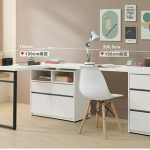 A569-02弗洛拉7×4尺L型功能桌組