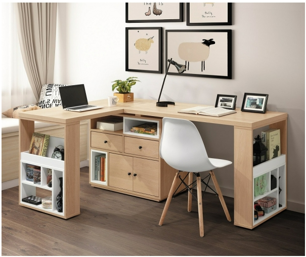 A572-03佩芮5.8尺L型功能桌組