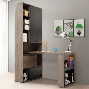 A573-04艾爾頓2.7尺H型活動書櫥桌組