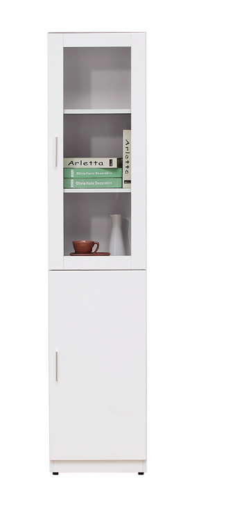 A570-02艾美白色1.3尺二門書櫃(右開)