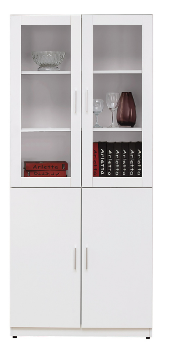 A570-01艾美白色2.7尺四門書櫃