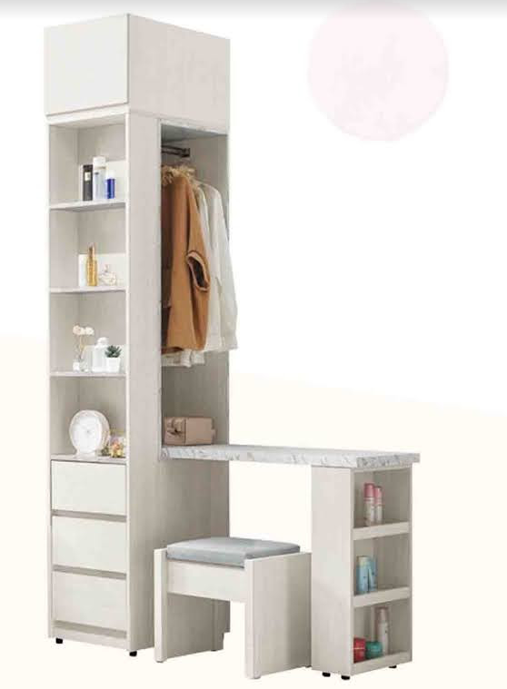 278-8 蘿拉4*7.8尺組合書桌櫃(全組) 隔板皆為固定 門內無隔板 從桌面到地板高度75公分 含椅 不分左右方向皆可擺放