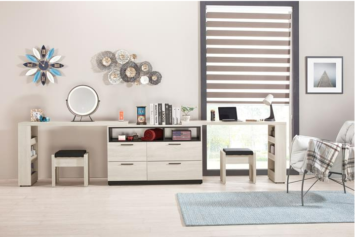 327-2伊凡卡10.4尺多功能組合伸縮鏡台(全組含椅) 雜誌架不分左右方向