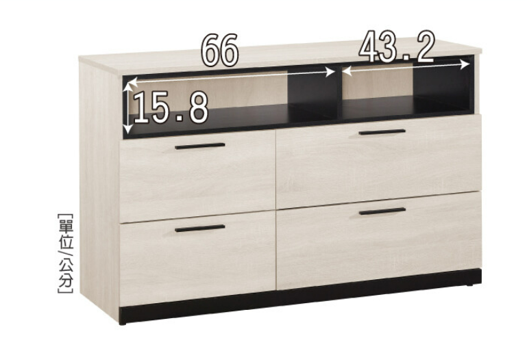 326-4 伊凡卡3.5尺四抽置物櫃