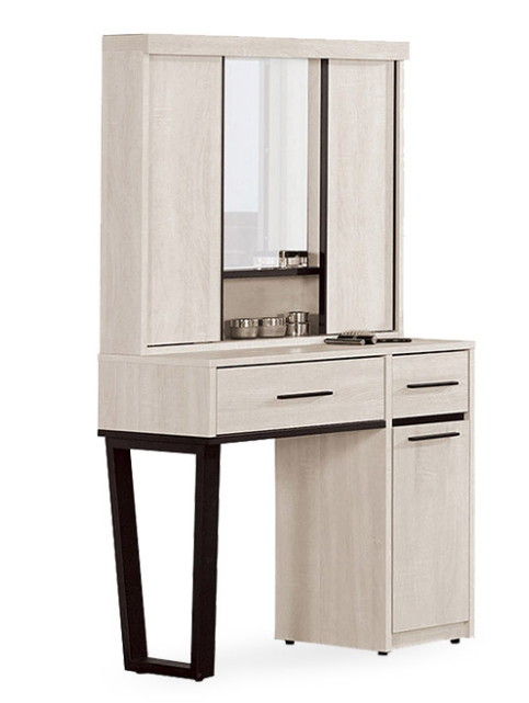 326-3伊凡卡2.64推門鏡台(含椅) 鏡座高度75公分 鏡框隔板全固定式