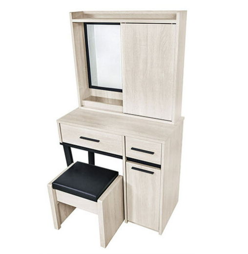 325-2伊凡卡2.64尺推門鏡台(含椅) 鏡框高度75公分 鏡框隔板全固定式