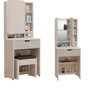 241-2拉蒂亞2尺開門鏡台(含椅) 鏡面高度80公分