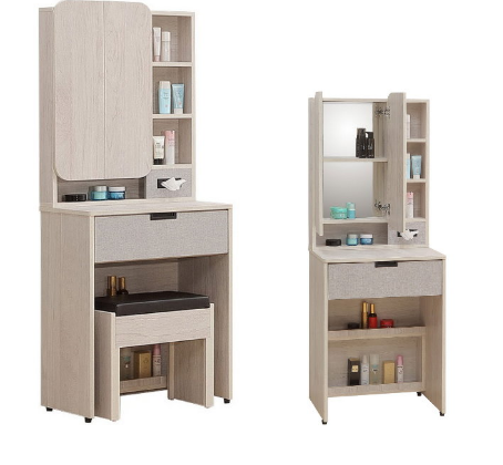 241-2拉蒂亞2尺開門鏡台(含椅) 鏡面高度80公分