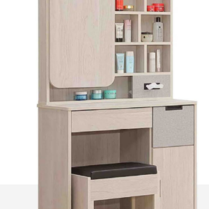 243-2拉蒂亞2.7尺開門鏡台(含椅) 鏡座高度80公分 鏡座開門內無隔板 鏡框165開門