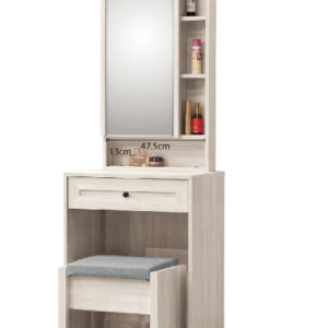 347-6維特2尺開門鏡台(含椅) 鏡座高度78公分 鏡框隔板全固定式