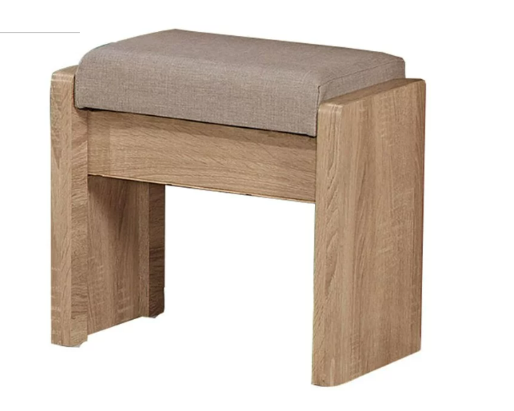 364-5 法諾梧桐色化妝椅(貓抓皮面) 可掀開置物