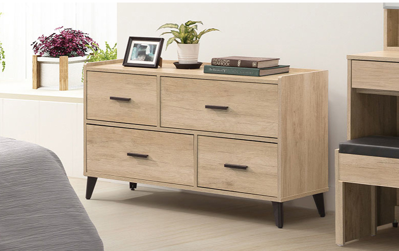 370-2 茉娜四斗櫃 鐵腳高度12公分