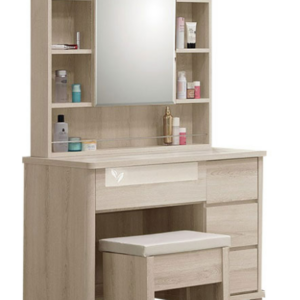 229-3維娜3尺開門鏡台(含椅)(鏡座高度76公分)(恕不拆賣)(化妝椅墊為貓抓皮材質)