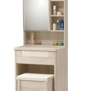 230-6維娜2尺開門鏡台(含椅)鏡座高度79cm 恕不拆賣 化妝椅墊為貓抓皮材質